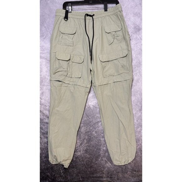 pacsun cargo pants Relaxed Fit Beige Size Large Removable Legs‎ At Knees - Picture 2 of 14